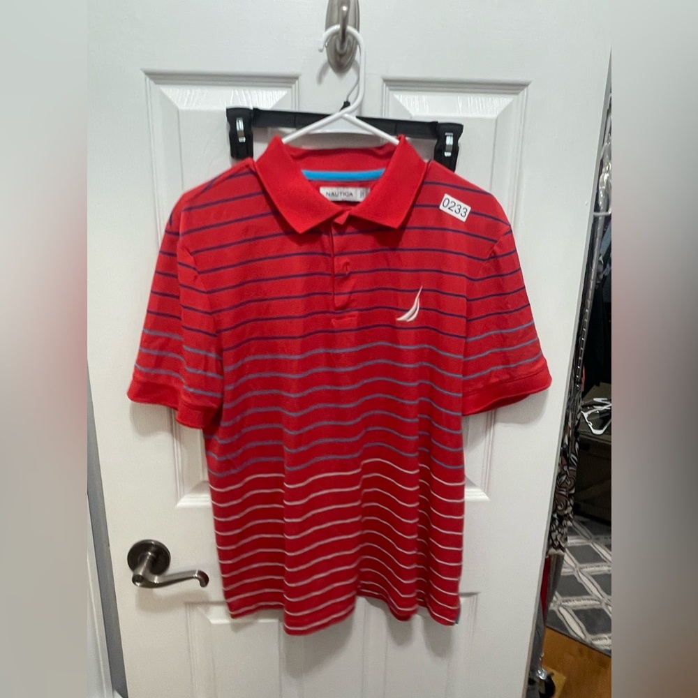 COPY - Nautica shirt polo large red shortsleeve